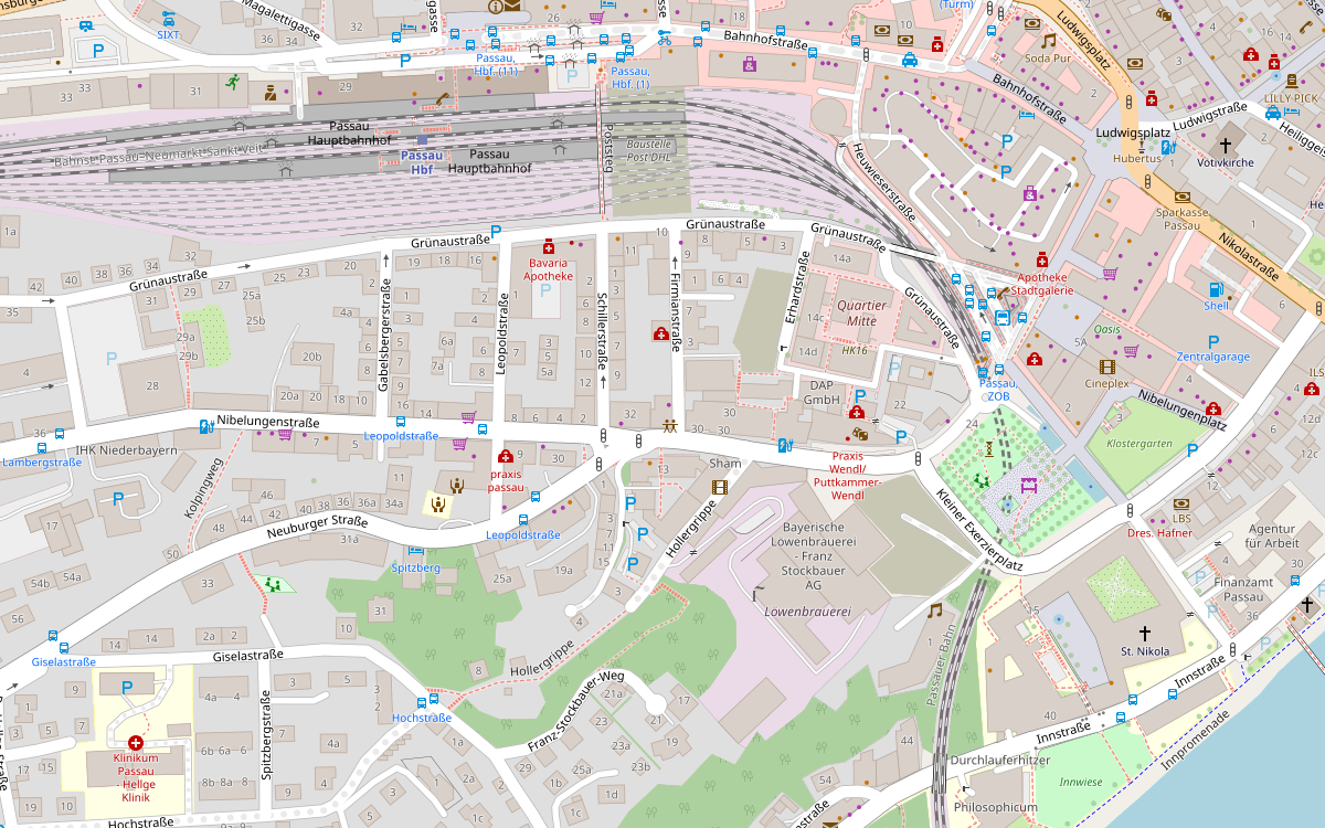 Kartenausschnitt: Firmianstraße 10, 94032 Passau
